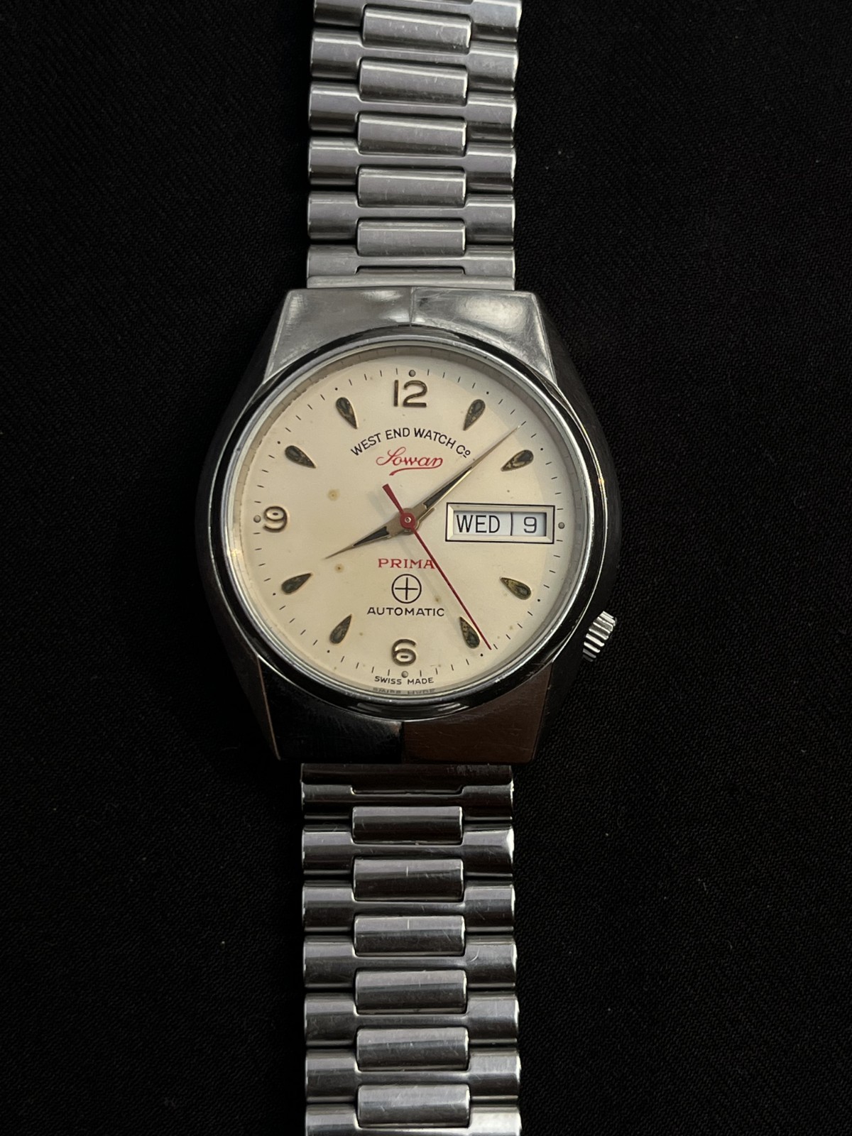 Watch Automatic Co Swiss End Sowar Prima Watch Vintage Men's West - vintagewatches.pk