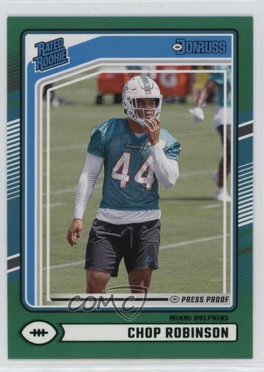 2024 Panini Donruss Rated Rookie Green Press Proof Chop Robinson #351 1h5v