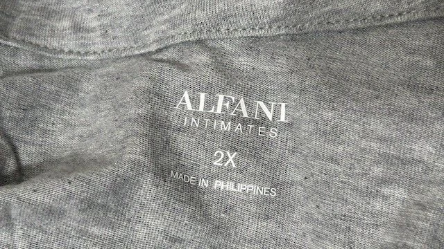 Alfani Long Sleeve Pajama Top 2X Button Down Sleep Lounge Shirt Gray Womens - Image 4 of 4