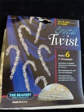 VINTAGE NIP THE BEADERY CRYSTAL TWIST ORNAMENT BEADCRAFT KIT 6 CANDY CANES 4956