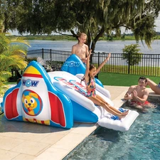 WOW Sports Rocket Pool Slide with Built-In Sprinklers with Hose Connection