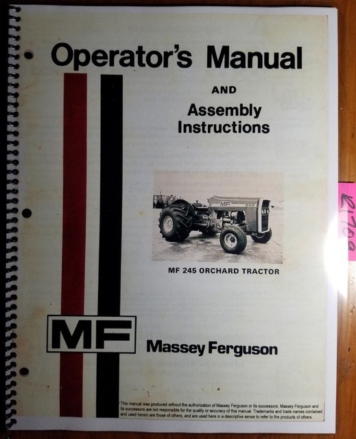 Massey Ferguson 245 Orchard Tractor Operators Users Owners Manual 1448483m1 For Sale Online Ebay