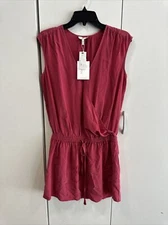 JOIE 'Aniya' Sleeveless 100% SILK Mini Dress, XS - Coulis Red - NWD