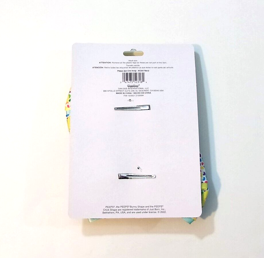 Dan Dee Peeps Adult Easter Headband & Hair Clip Set Embellished Bow