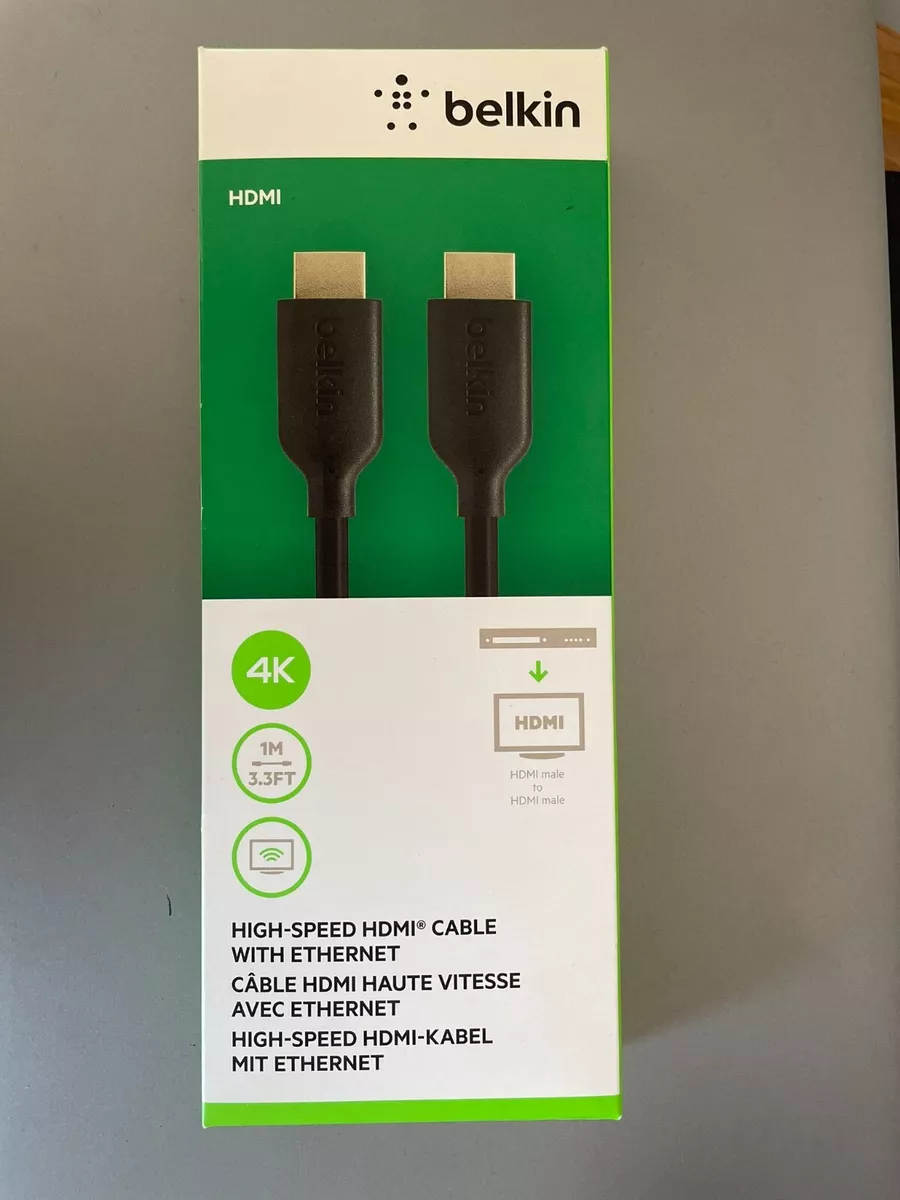 Belkin High-Speed HDMI Cable with Ethernet - 1m, 4K HD, Gold Plated  Connectors