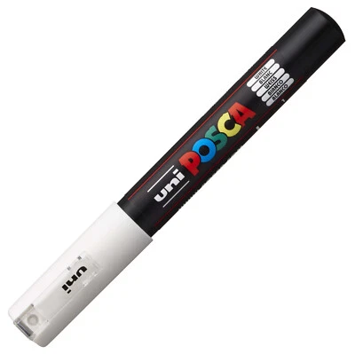 POSCA Acryl Marker Rundspitze Markier Stift Weiß  Wasserfest viele Oberflächen - Bild 1 von 4