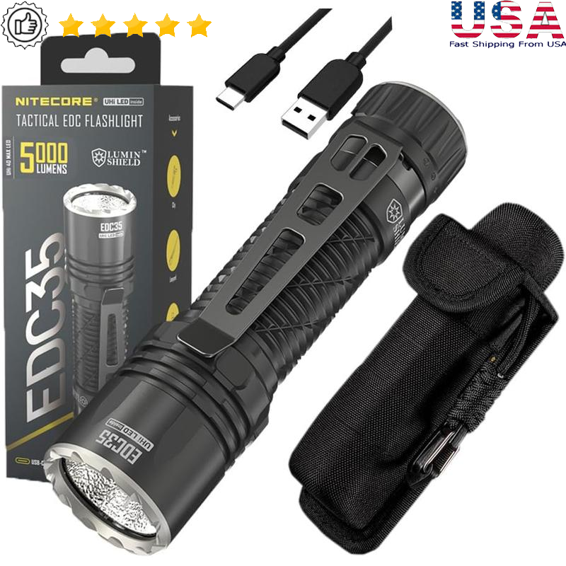 High Power 5000 Lumens Rechargeable LED Flashlight UHi40 MAX 550m Range EDC35 US