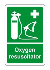 Oxygen resuscitator - safety sign, health & safety signage, workplace safety, f