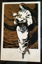 Madonna & Child by Important American Graphic Artist Original Screenprint FRAMED