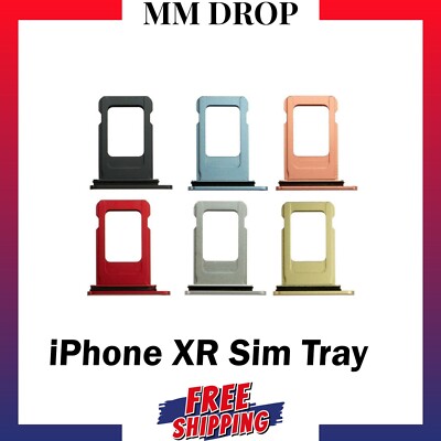 iPhone XR Sim Tray schwarz weiß blau gelb korallenrot UK Ware schneller Versand