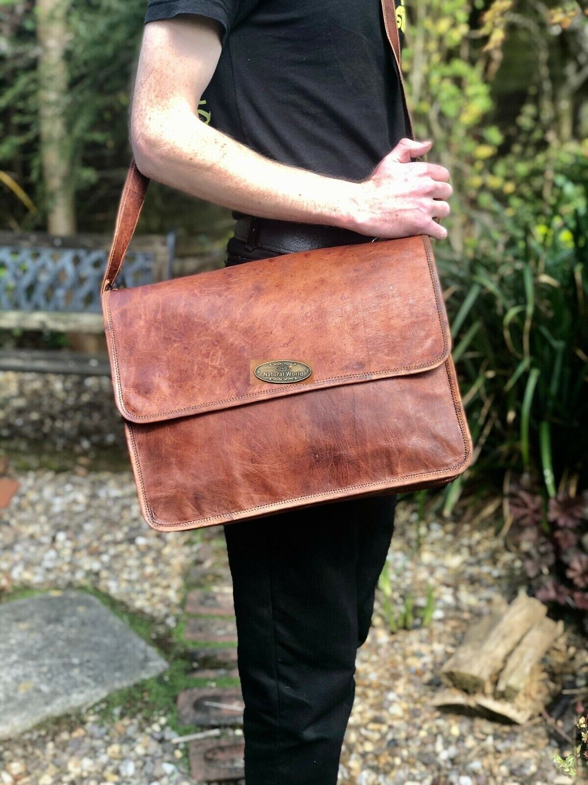 Men Leather Messenger Case Laptop Shoulder Best Bag Office Computer Satchel Bags