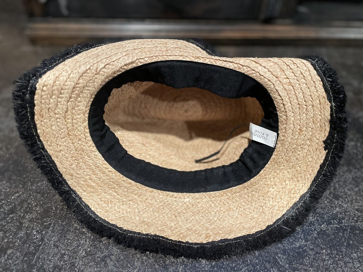 Victoria’s Secret ✦ Black Woven Straw Hat ✦ Fringe Brim w/ Floral Accents OS NWT Flower Straw Hats for Women for sale | eBay main image 3