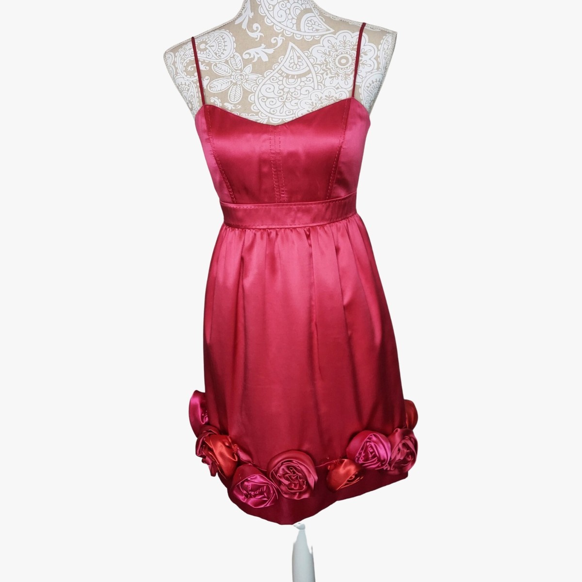 Phoebe Couture Pink Silk Satin Spaghetti Strap Dress Size 0 | eBay