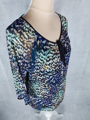Bluse Comma Gr. 36 S mehrfarbig bunt Tunika Designer Party elegant Blusenshirt