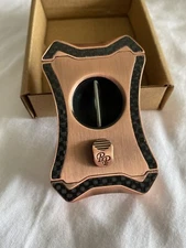 Rocky Patel Viper V-Cut Cigar Cutter - Copper and Black Carbon Fiber - New