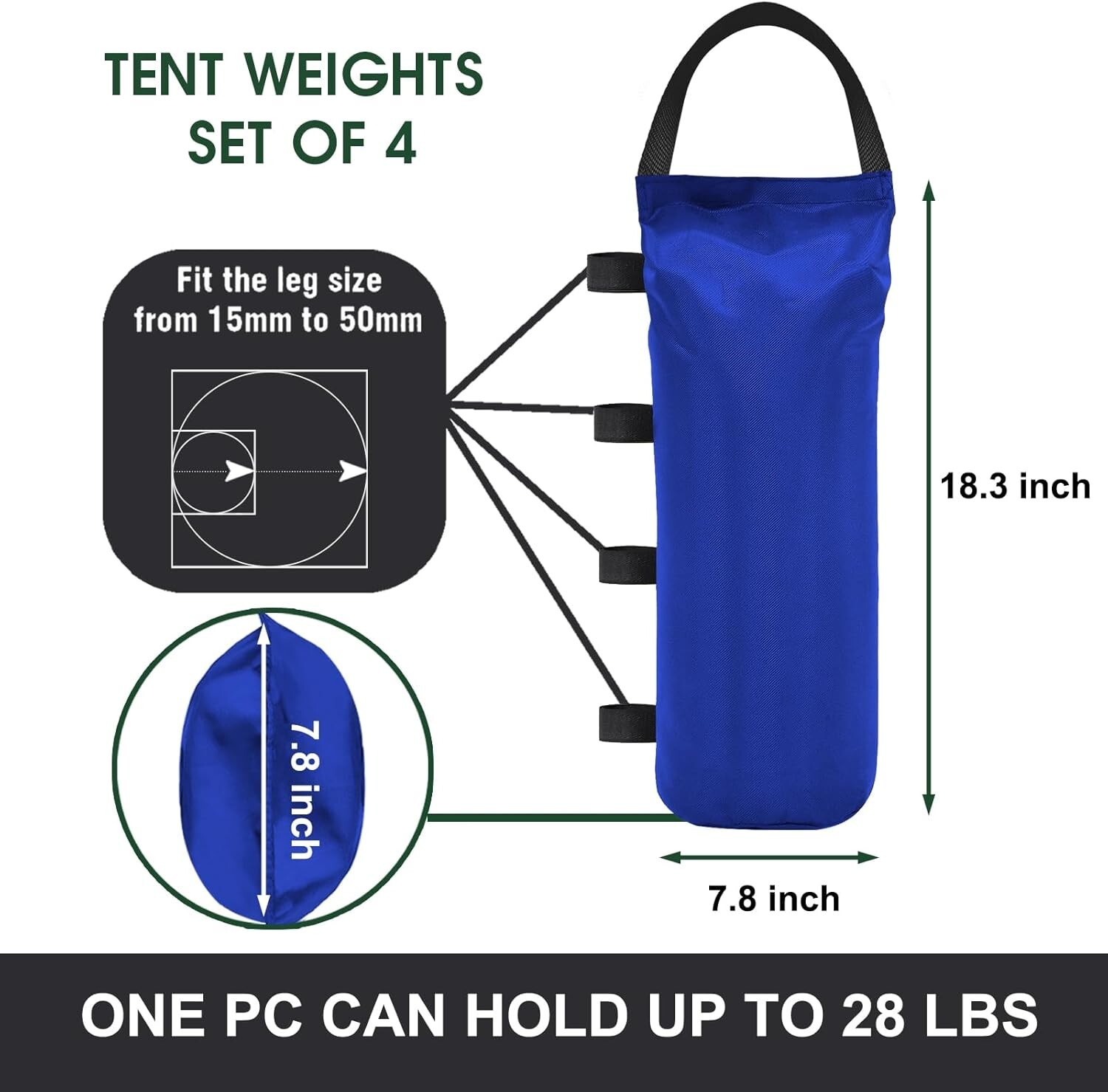 Eurmax Extra Large Pop up Canopy Weights Sand Bags for Ez Pop up Canopy,4-Pack
