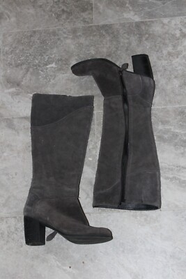 FRANCO SARTO GREY SUEDE LEATHER KNEE HIGH WOMEN'S BOOTS