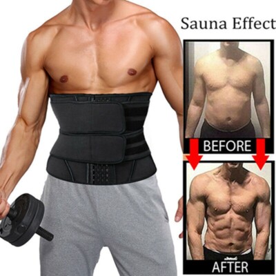Men's Waist Trimmer Slim Body Belt Sweat Wrap for Stomach & Back Lumbar Support