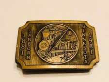 Vintage 1981 Sanborn Minnesota Belt Buckle