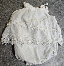 Colorful Children Infant Baby Girl White Lace Bodysuit; Size Large