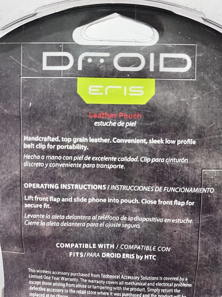 HTC Droid Eris Verizon Leather Phone Case Pouch Black New in Box  