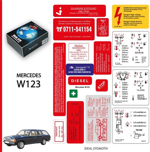 Decal Sticker For All Model Engines Mercedes W123 S123 C123 1976-1985 ...