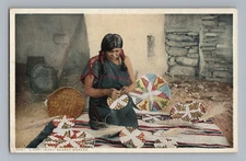 Fred Harvey Hopi Moki Basket Weaver Vintage Postcard