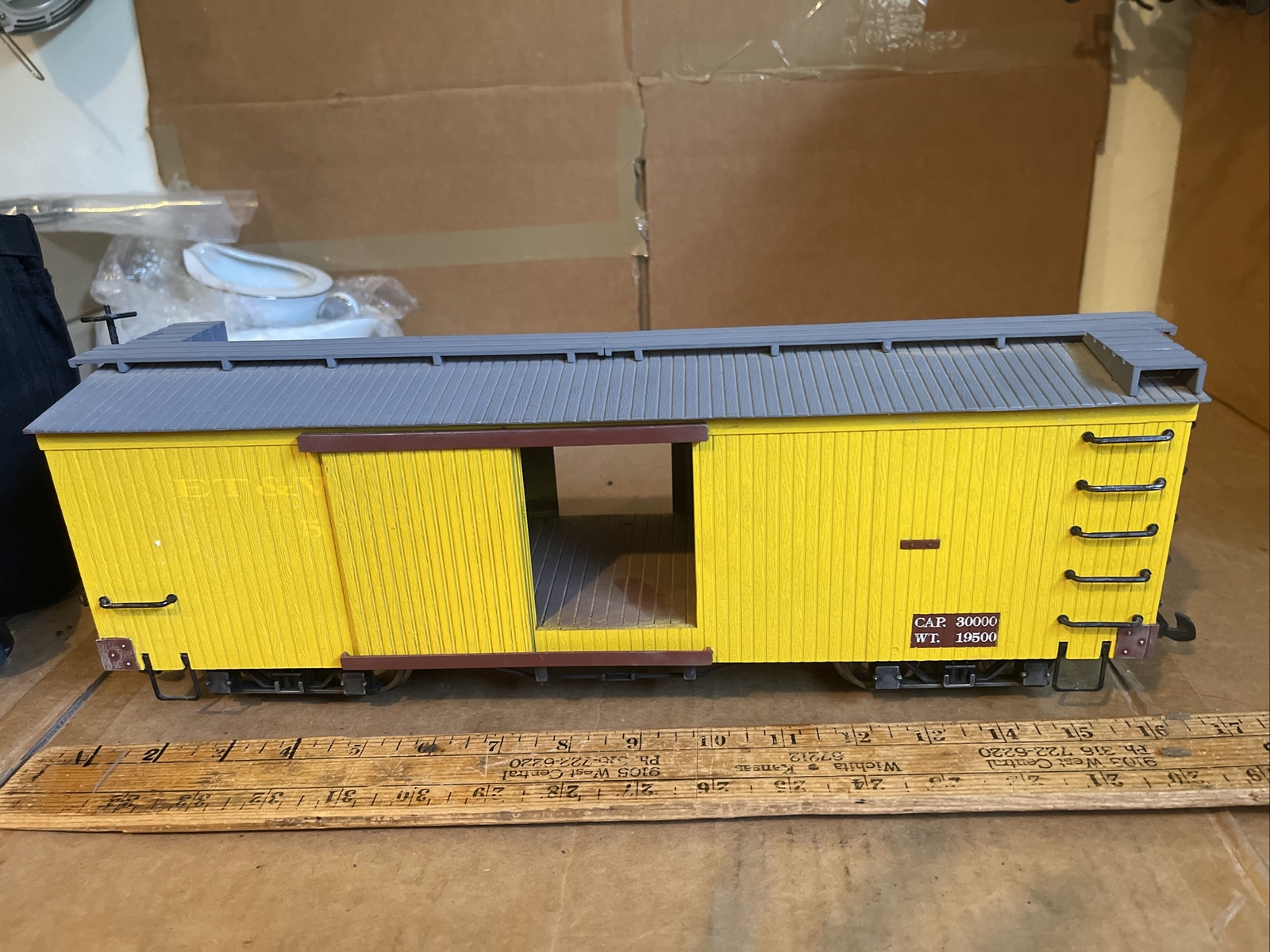 Bachman G scale Repainted ET & WNC 5 Yellow Plastic Box Car 18” L 4.5” W 6” H eBay