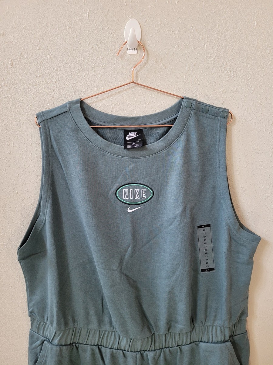NWT NIKE Sportswear 2X Green Sleeveless Varsity Romper Women | eBay
