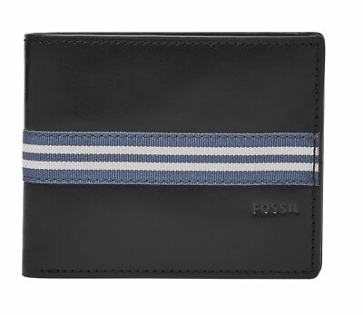 Portefeuille Homme FOSSIL 'Jared Coin Pocket Bifold' En Cuir De Vache Noir - Neuf étiqueté