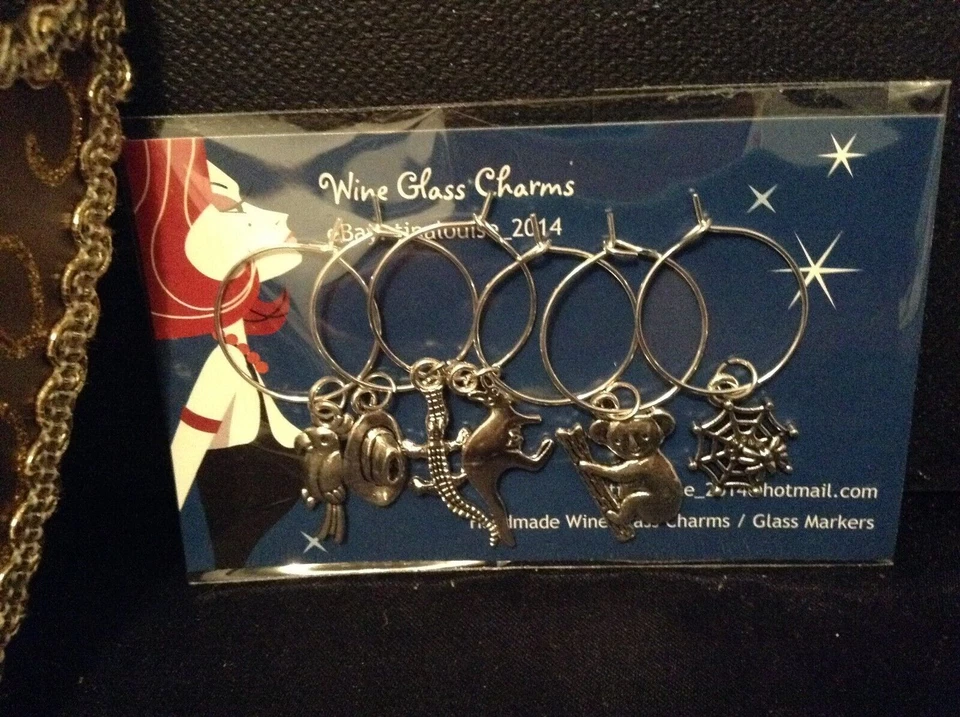 Wine Glass Charms - Set of 6 - Themed Sets - Assorted Designs - image 3 of 4