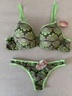 “New” Elegant Bra Panty Set Size 32A/S Color Green/brown — photo 1