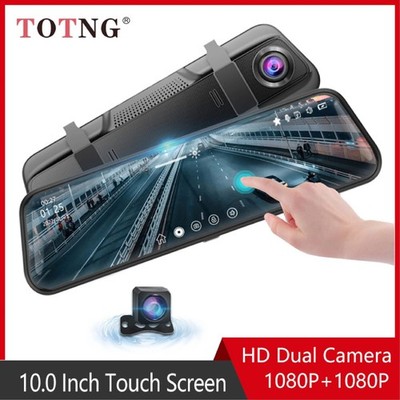 10 Zoll für Auto Touchscreen Videorecorder Rückspiegel Dash Cam Front und R