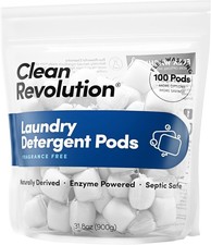 , All Natural, Enzyme Powered Laundry Detergent Pods, Fragrance Free, 100 Pod...