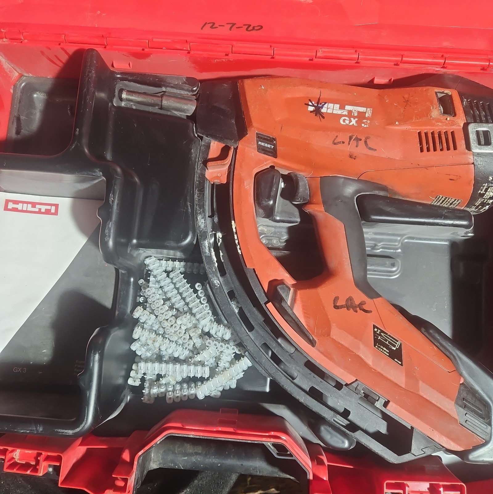 Hilti GX 3 Gas Fastening Tool Concrete Nailer - WORKING w/ Gas, Pins, Case