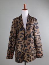CHICO'S 149 Reversible Crinkle Leopard Orange Jacket Top Size Medium / 1