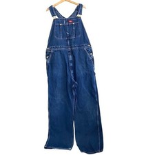 Dickies Men's Dark Wash Denim Bib Overalls 40x32 Carpenter Workwear