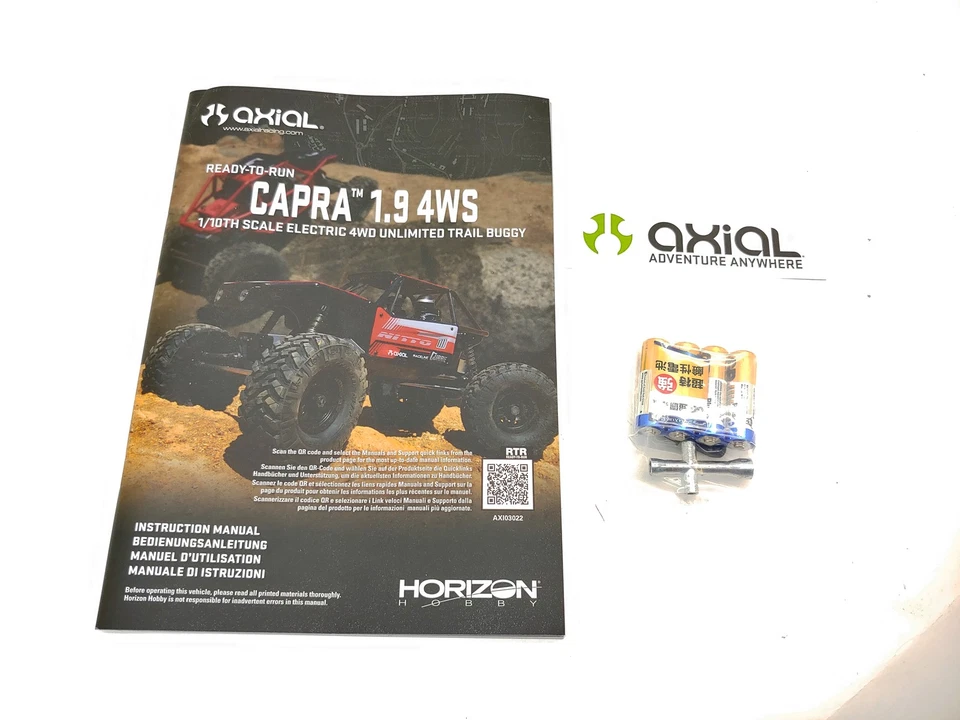 NEW Axial Capra 1.9 4WS 1/10 4WD Rock Crawler Roller w/ MOTOR & SERVOS: BLACK - Image 2 of 4