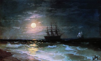 Ivan Aivazovsky Lunar Night 1870 17''x 22'' Archival Art Print