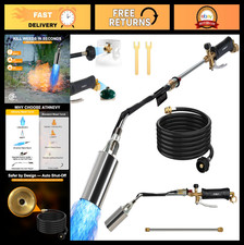 Heavy Duty Propane Torch Kit 1,800,000 BTU, Built-in Igniter, 10FT Hose, Long Re
