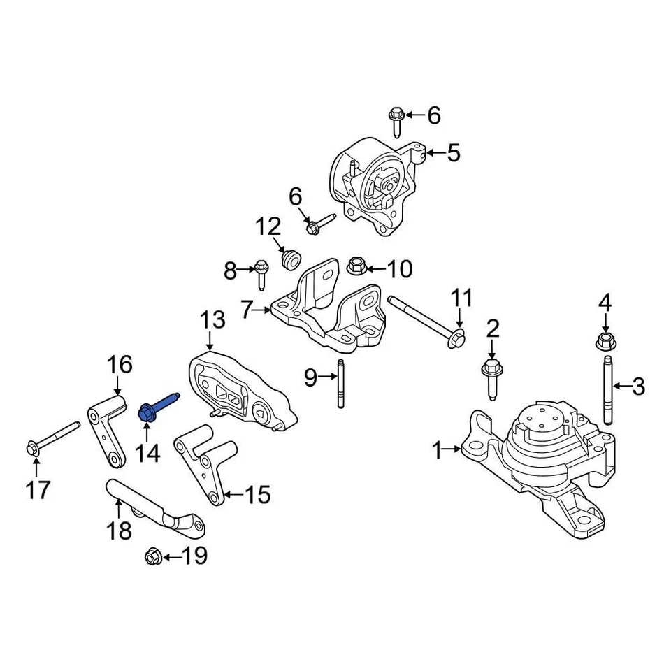 For Ford Police Interceptor Utility 13-15 Ford Engine Support Rod Bolt Foto 4 de 4