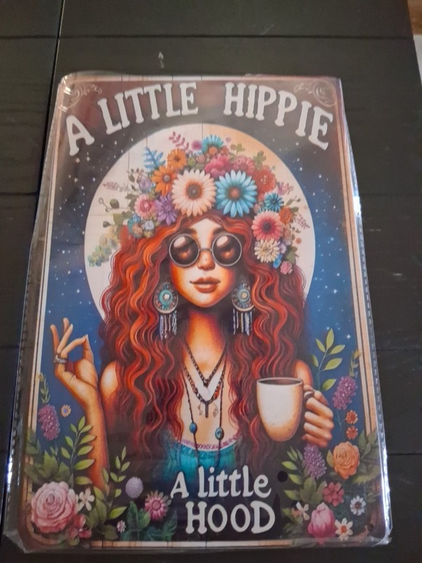 Hippie 8x12 Reproduction Tin Sign