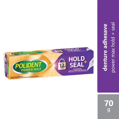 1x POLIDENT Power Max Hold + Seal 70g Protect & Extra Comfort KOSTENLOSER VER...