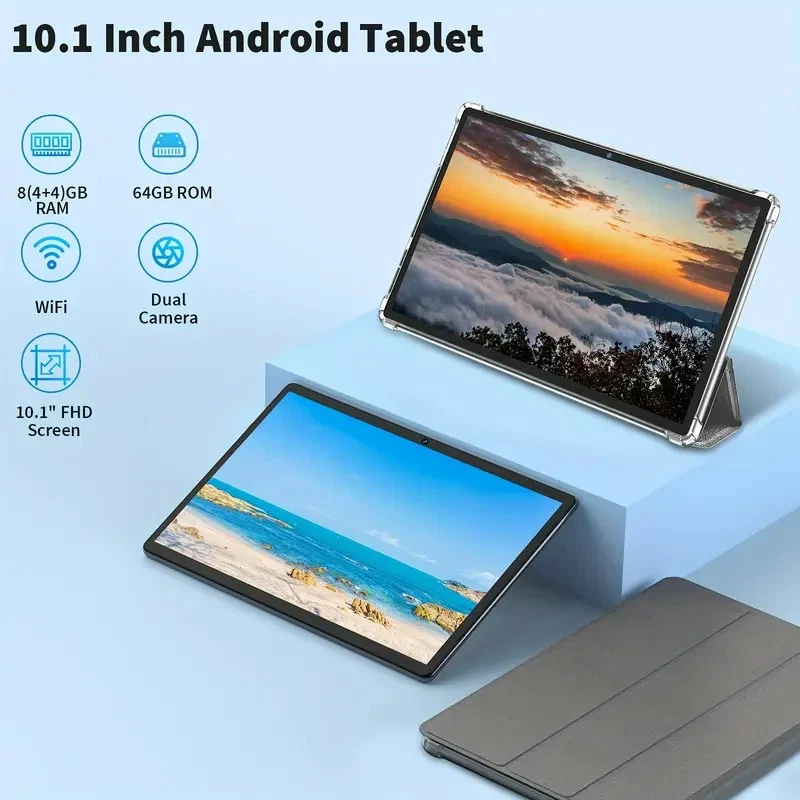 10.1 Inch Android  Tablet 64GB Storage, 4GB+4GB Expanded for RAM, FHD WiFi 5+8MP - Image 4 of 4