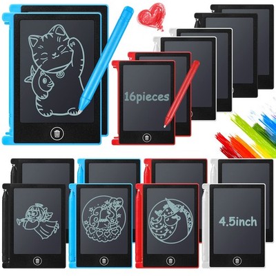 16 Pieces 4.5 Inch Mini LCD Writing Tablet for Kids Electronic Doodle Board C...