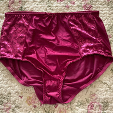 Silky Satin Stretch ShapeWear Pantie Style Bali Girdle burgundy lace trim Sz 2X