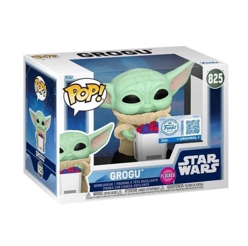 Funko Pop! Grogu Flocked #825 Mandalorian Exclusive Vinyl + Protector PRESALE