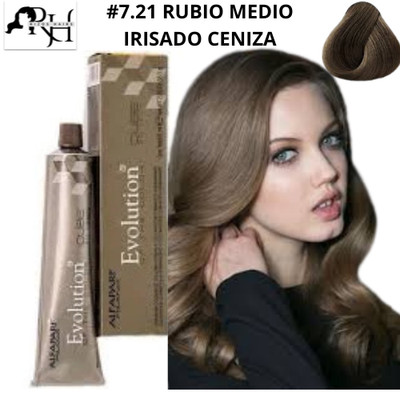 Tinte para el cabello Alfaparf Evolution 2.05oz #7.21 RUBIO MEDIO IRISADO CENIZA