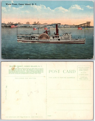 #ad #ad Steamboat Water Front Coney Island NY Postcard $3.99
