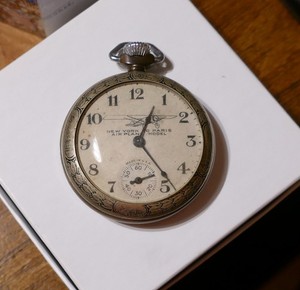 Ingraham New York To Paris Dollar Pocket Watch Working